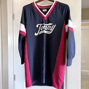 Tommy Hilfiger Denim V-Neck Sweatshirt Dress Size Medium